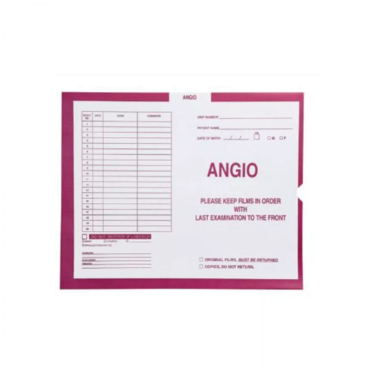 Category Insert Jacket Open End Angio Magenta 28# Kraft 14-1/4"X17-1/2" - 250 Per Case