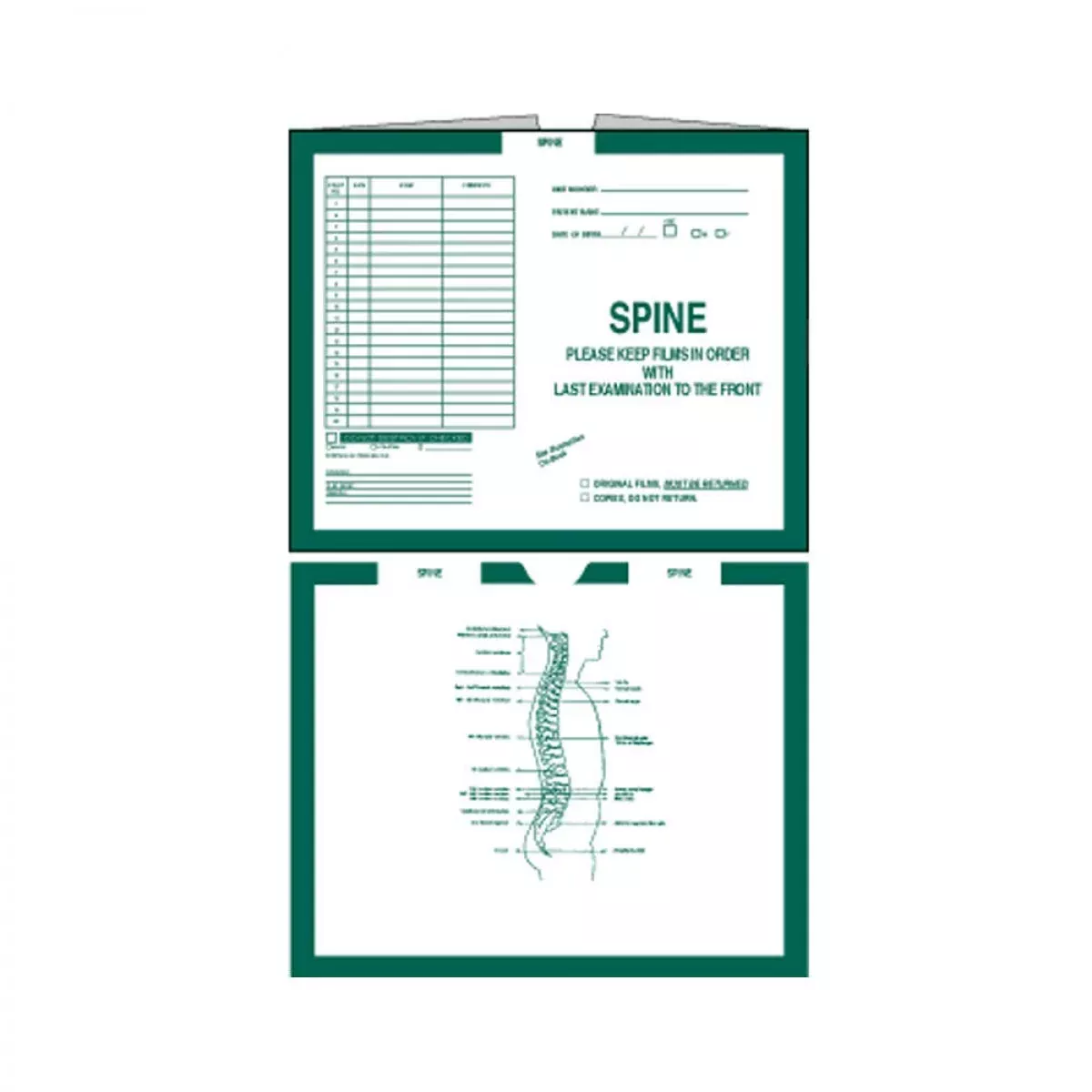 Category Insert Jacket Open Top Spine Green 28# Kraft 14-1/4"X17-1/2" - 250 Per Case