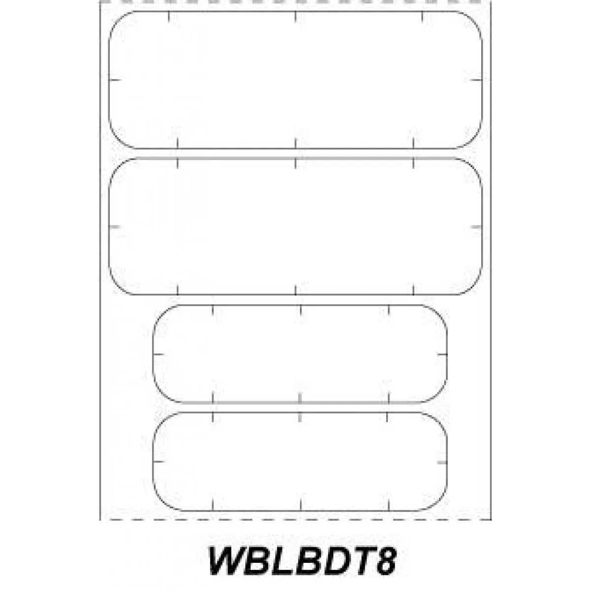 Chart Labels Wristband Thermal X 1" White - 100 Per Qty Based Roll