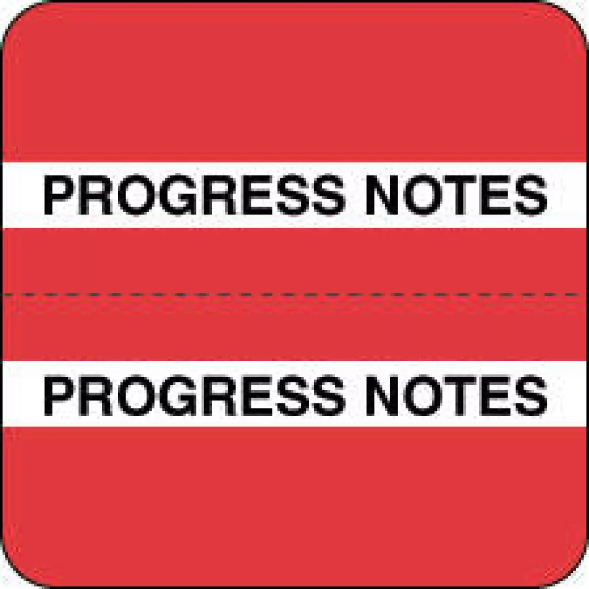 Chart Tab Paper Progress Notes 1 1/2" X 1 1/2" Red 100 Per Roll