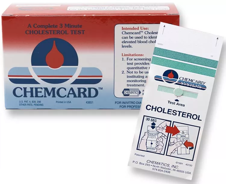 Chemcard Cholesterol Screening Test Strips