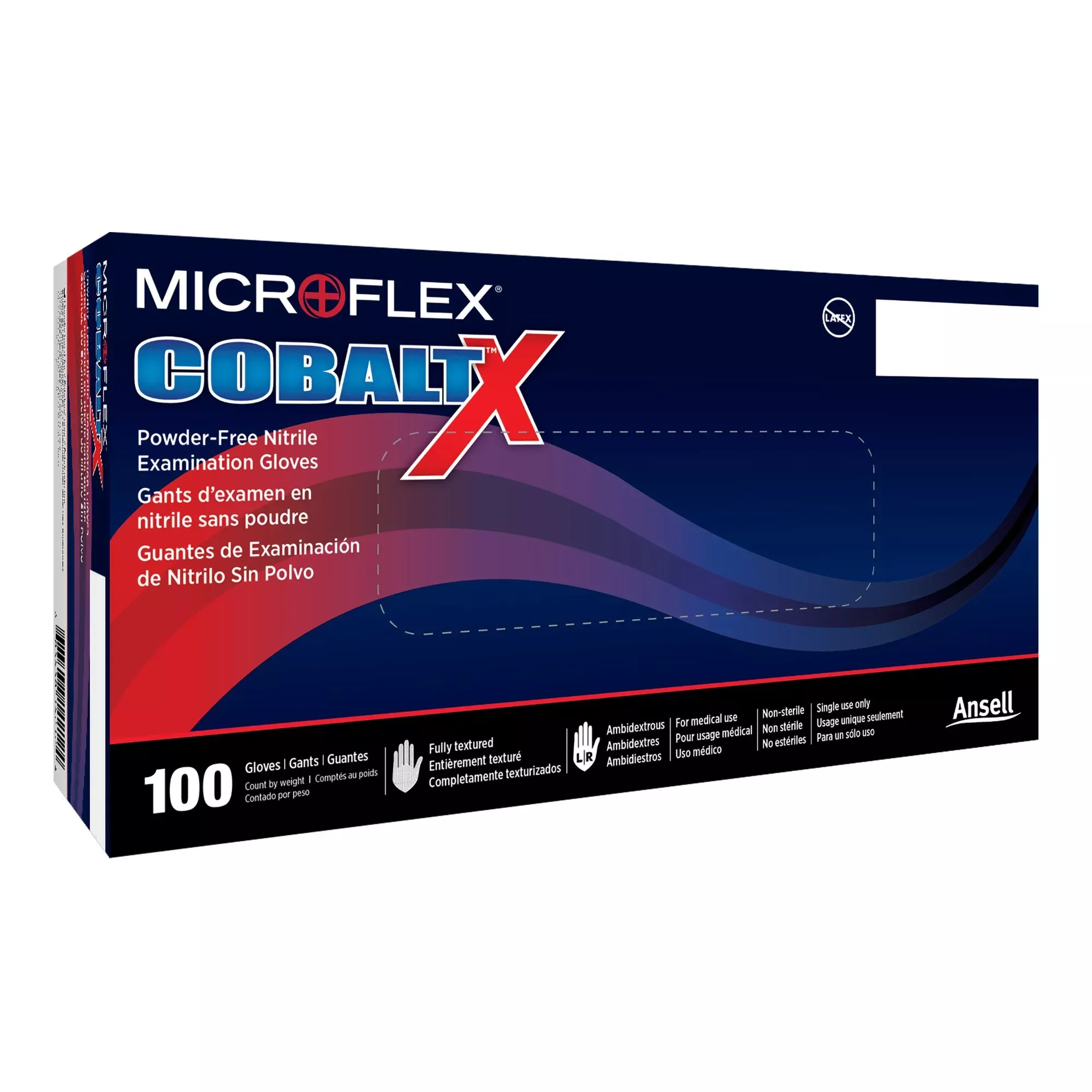 Cobalt X Nitrile Exam Glove, Large, Blue
