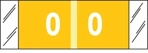 Col-R-Tab Compatible 11850 Color Code Label Numeric "0" 1 1/2" X 1" Yellow Mylar Permanent 500 Per Roll