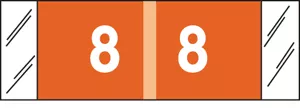 Col-R-Tab Compatible 11850 Color Code Label Numeric "8" 1 1/2X1 Orange Mylar Permanent 500 Per Roll