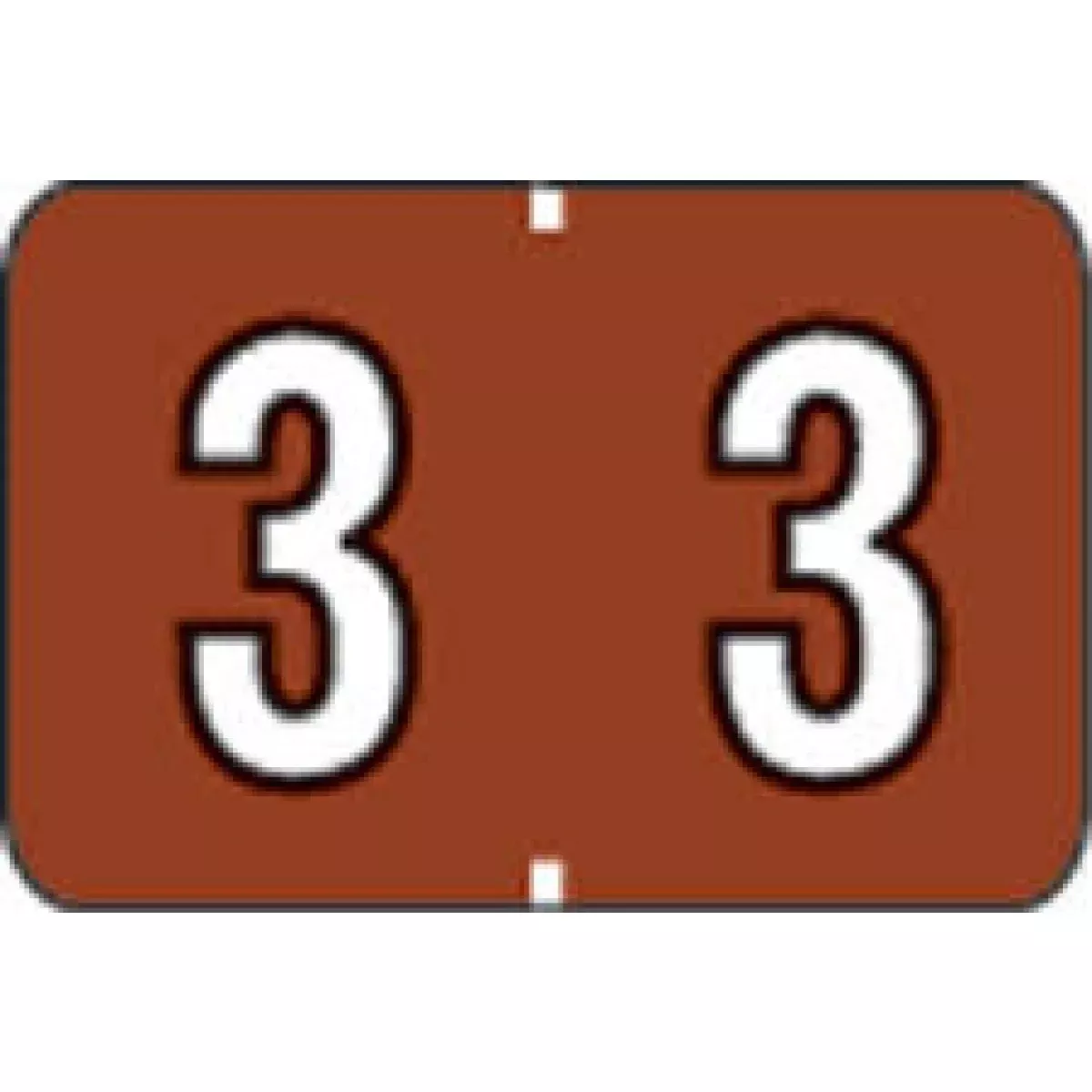 Colwell Compatible Jewel Tone Color Code Label Numeric "3" 1 1/2X1 Brown Permanent 500 Per Roll