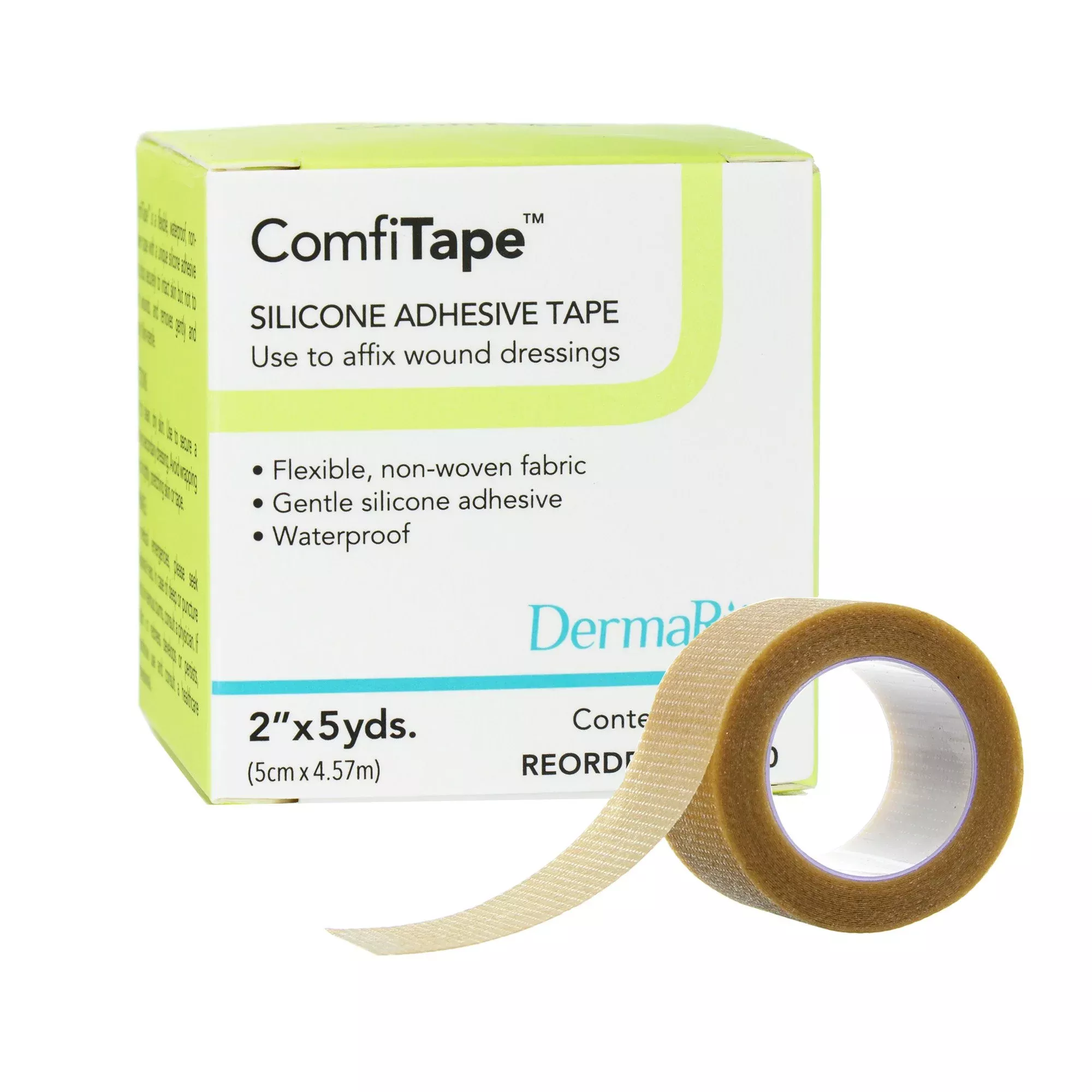 ComfiTape™ Silicone Medical Tape, 2 Inch x 5 Yard, Tan