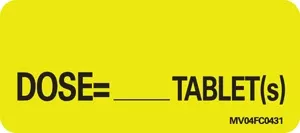 Communication Label (Paper, Removable) Dose = 2 1/4" X 1 Fluorescent Chartreuse - 420 Per Roll