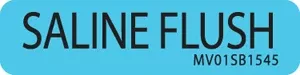 Communication Label (Paper, Removable) Saline Flush 1 1/4" X 5/16" Blue - 760 Per Roll