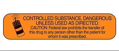 Controlled Substance Dangerous Labels H-2096-14381