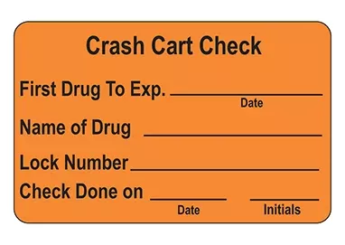 Crash Cart Check Labels H-17576-13093