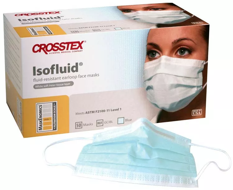 Crosstex Isofluid Earloop Mask
