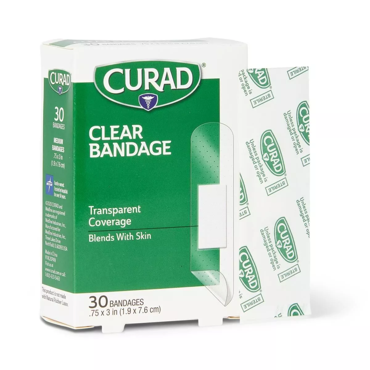 CURAD Clear Adhesive Bandages, 3/4 x 3 in. - CUR44010RBH