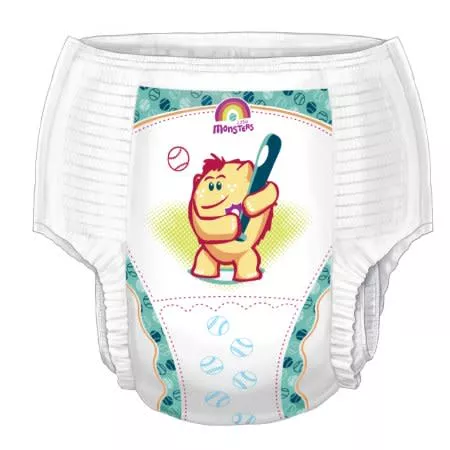 Curity™ Disposable Daytime / Overnight Boys Training Pants, Pull On with Tear Away Seams, Little Monsters Print, Heavy Absorbency