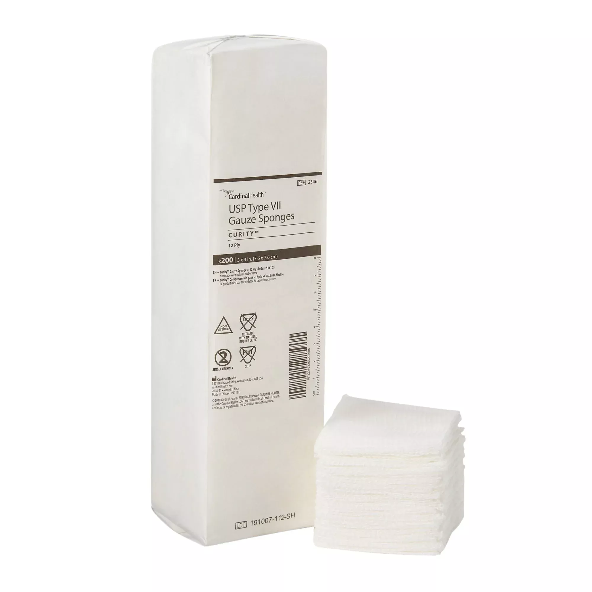 Curity™ USP Type VII Gauze Sponge, 3 x 3 Inch, 12-Ply