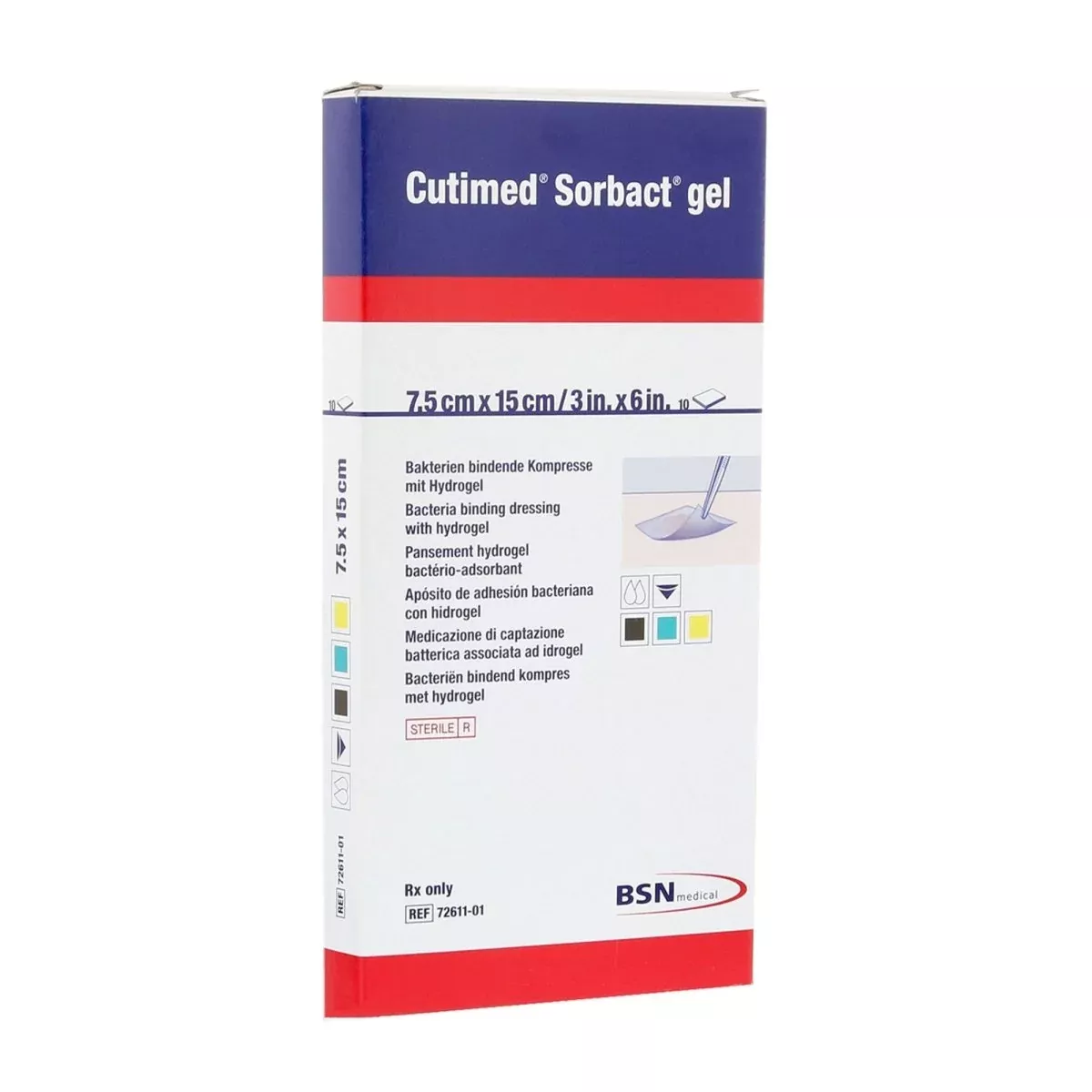 Cutimed Sorbact Sterile Hydrogel Dressing, 3 x 6 Inch