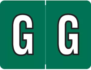 Datafile Compatible 8750 Color Code Label Alpha "G" 1 1/4" X 15/16" Dark Green Mylar Permanent - 500/Roll