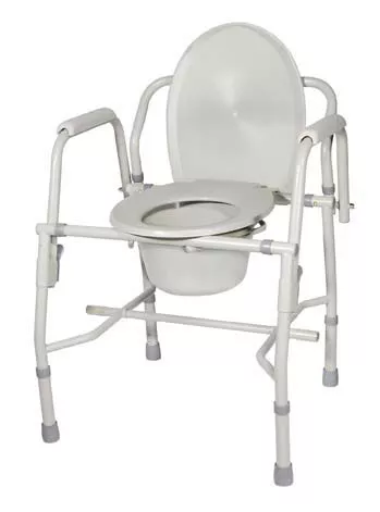 Deluxe Steel Drop-Arm Commode