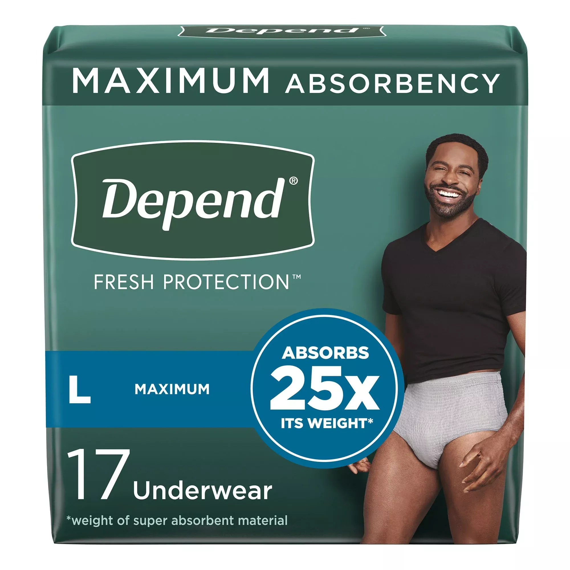 Depend Fresh Protection™ Men's Maximum Absorbency Underwear, Large