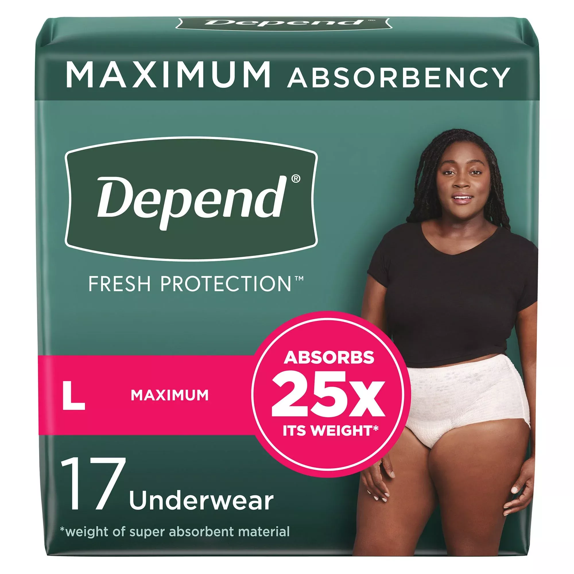 Depend Fresh Protection™ Women's Maximum Absorbency Underwear, Large