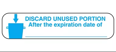 Discard Unused Portion Labels H-2034-13104