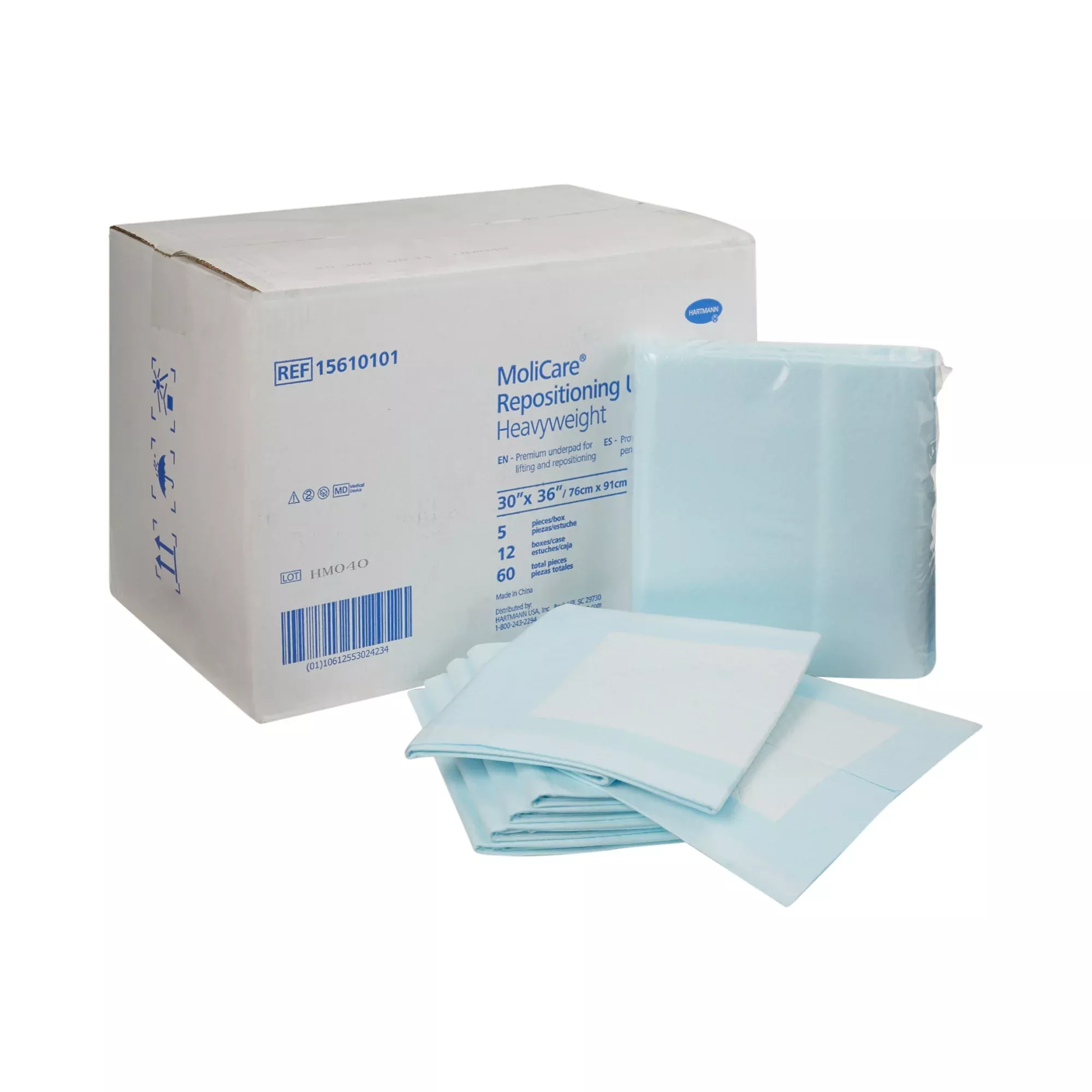 Disposable Underpad MoliCare Repositioning 30 X 36 Inch Polymer Heavy Absorbency #15610101