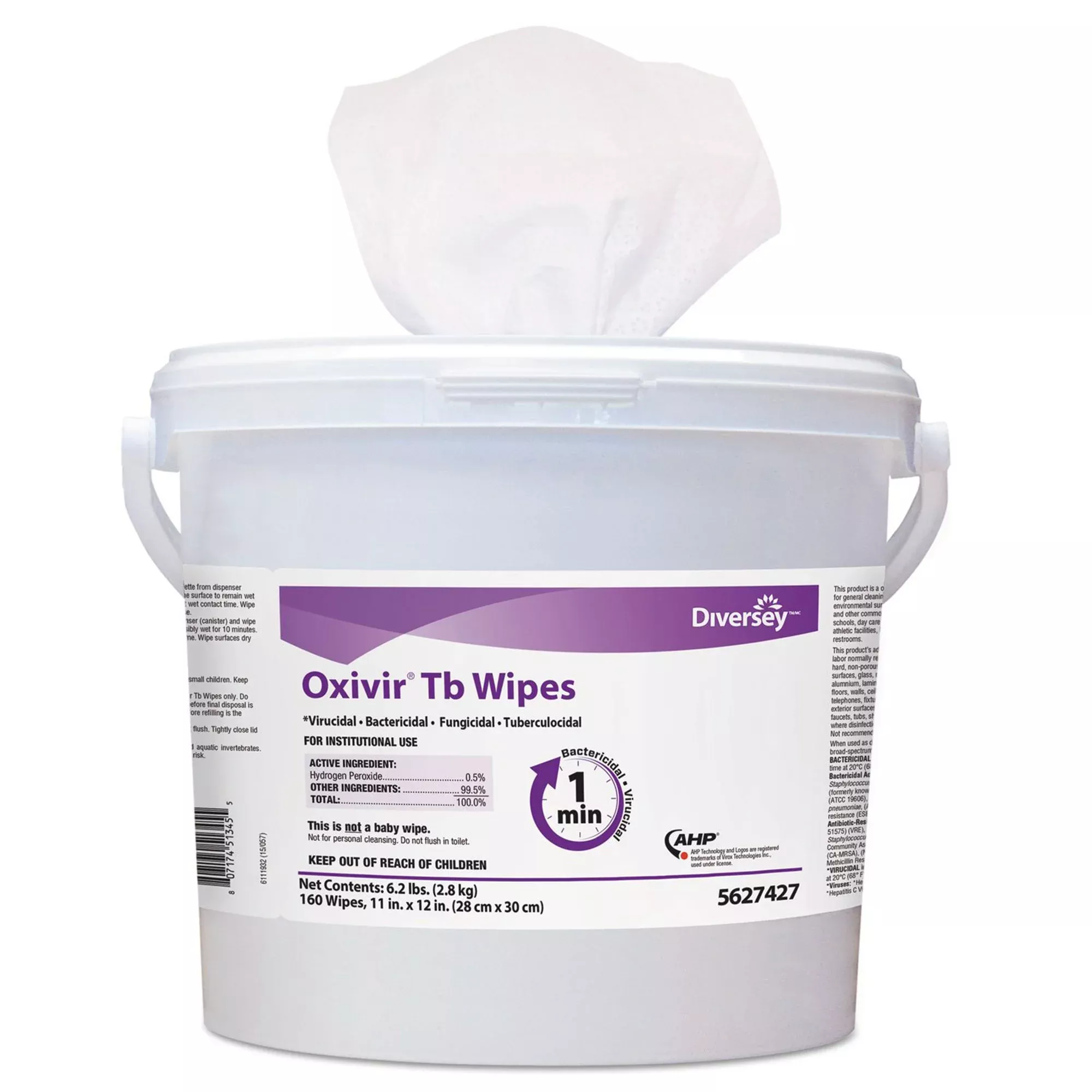 Diversey Oxivir Tb Surface Disinfectant Wipes, 160 count