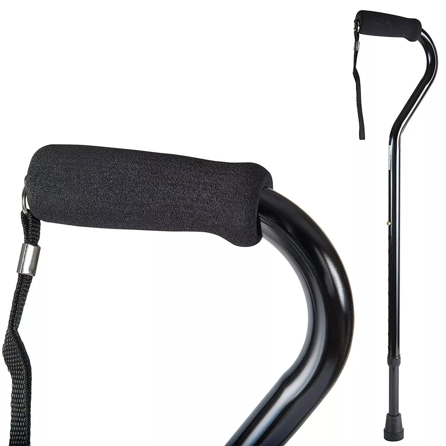 DMI Foam Offset Handgrip Adjustable Aluminum Cane - 502-1304-0255