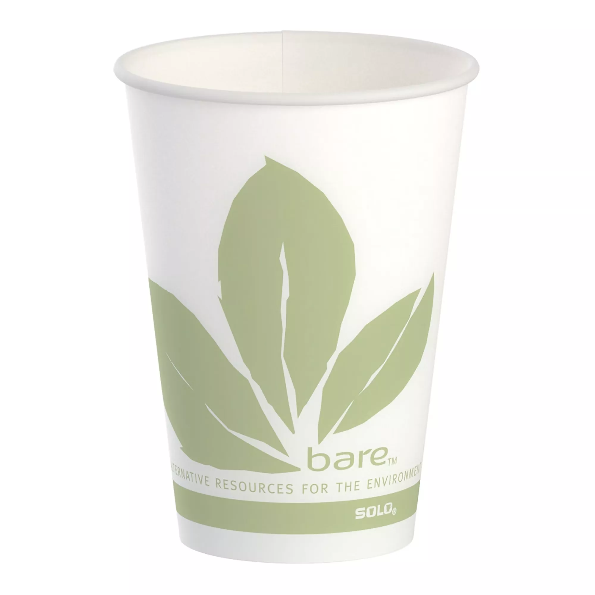 Drinking Cup Bare Eco-Forward 7 oz. Wax Coated Paper Leaf Print Disposable #R7BB-JD110
