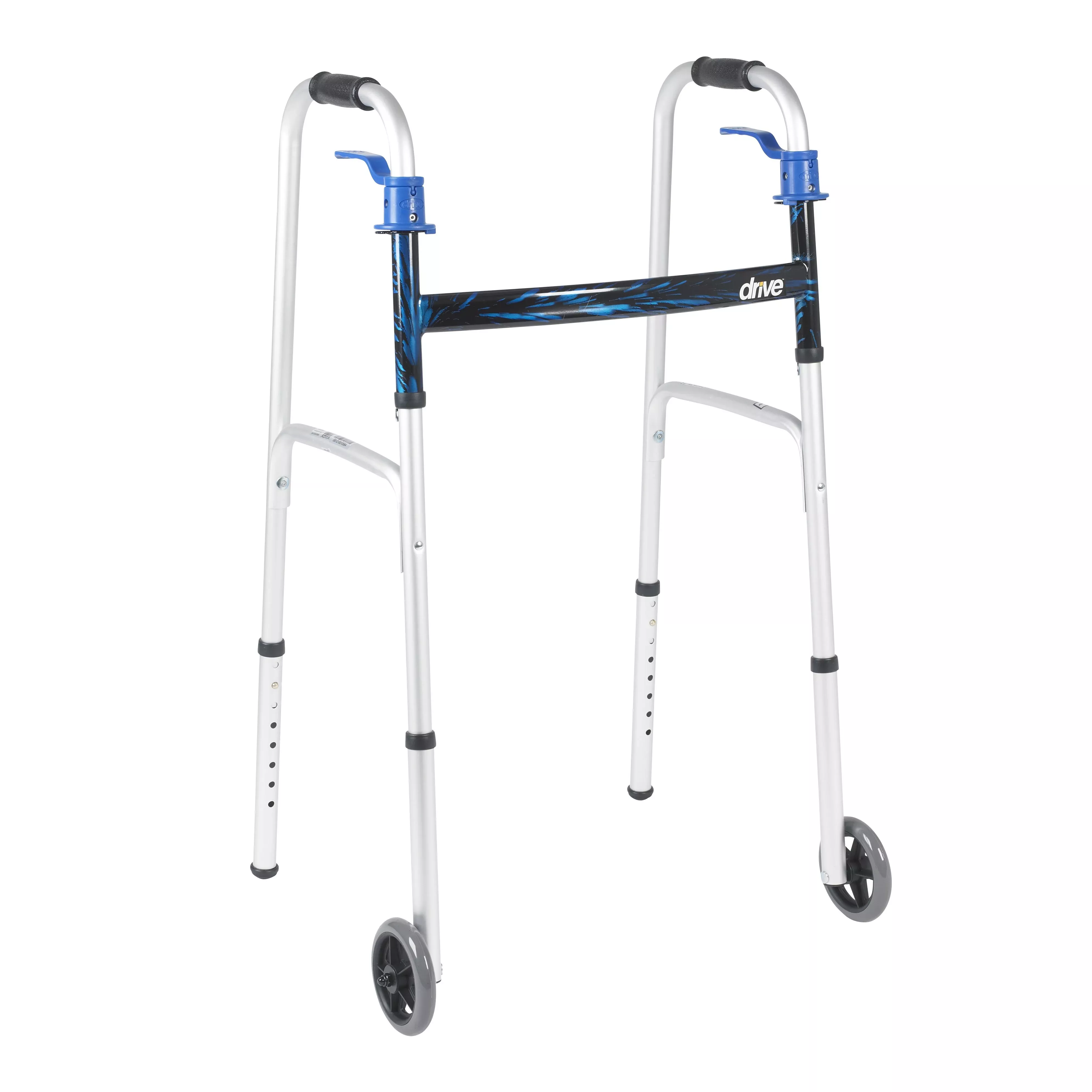 drive Aluminum Dual Release Folding Walker, 32 – 39 Inch Height
