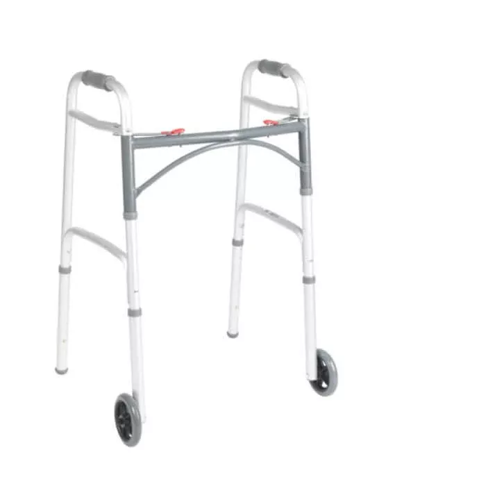 Drive Deluxe Folding Two-Button Walker With 5" Wheels