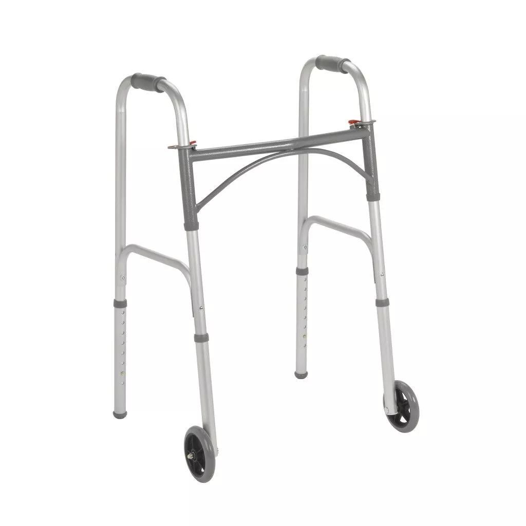 Drive Medical Folding Junior Walker, Two Button - 5" Wheels