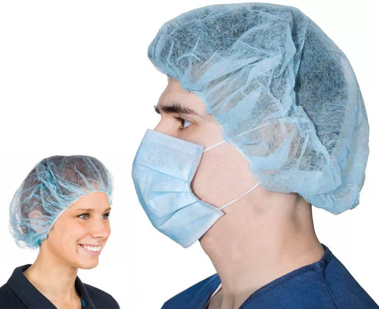 Dukal Disposable Bouffant Caps, Blue, 24"