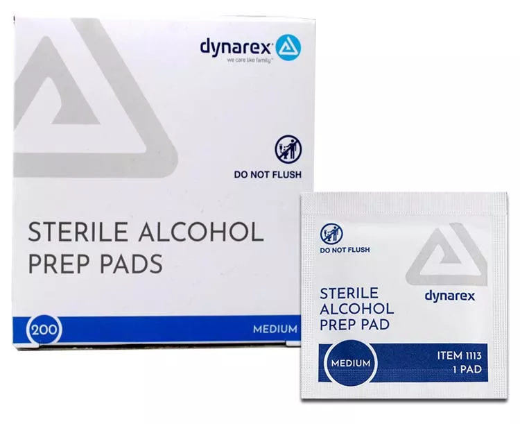 Dynarex Alcohol Prep Pads, Sterile