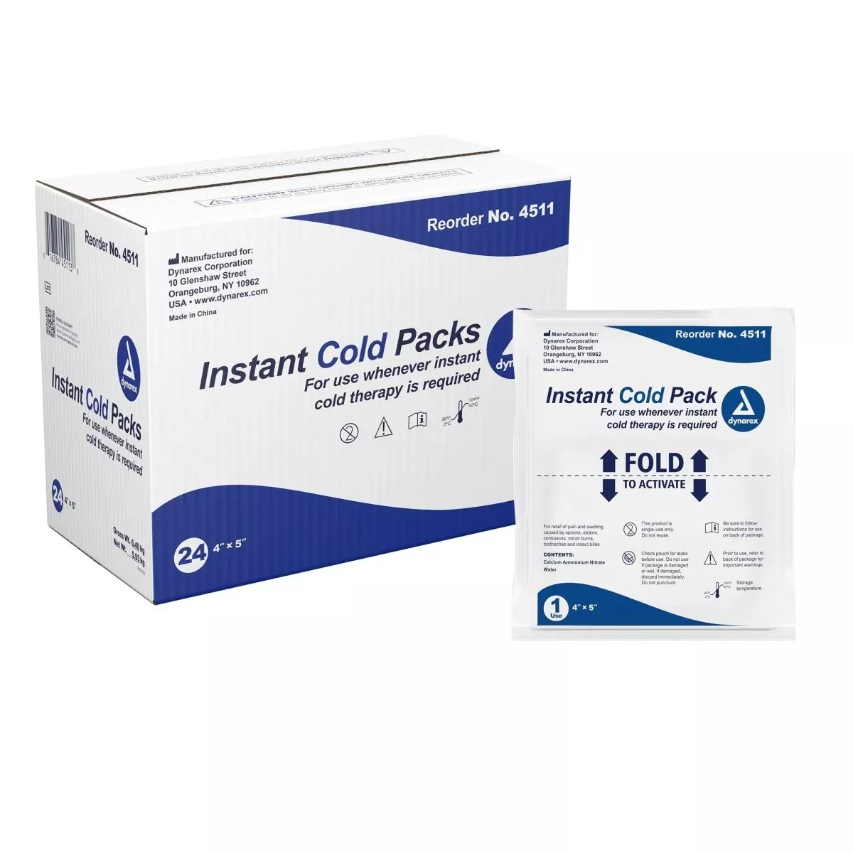 dynarex Instant Cold Pack, 4 x 5 Inch