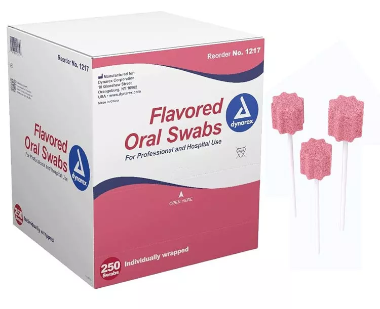 Dynarex Oral Swabsticks, Flavored with Dentrifrice
