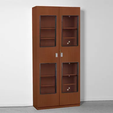 Easy Shelving Unit with Windows and Locking Doors