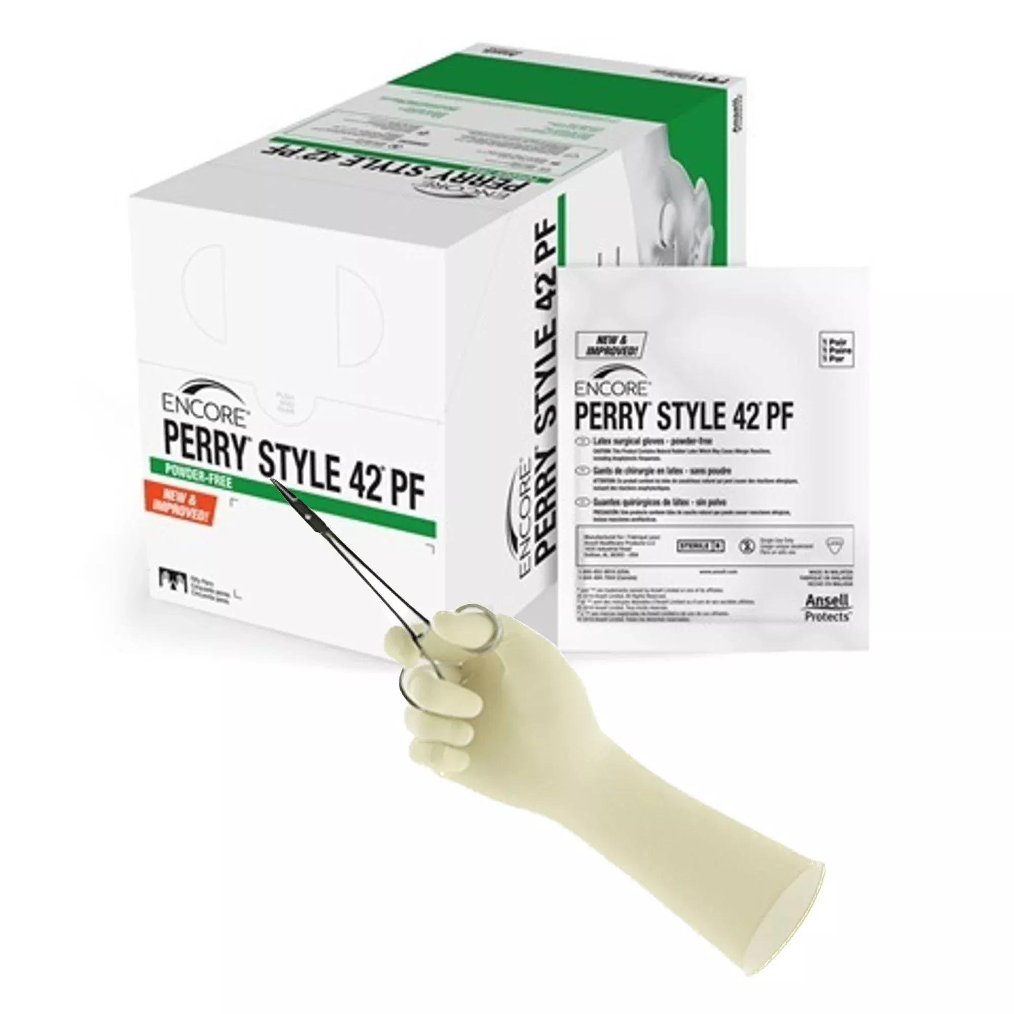 Encore Perry Style 42 PF Latex Surgical Glove, Size 6