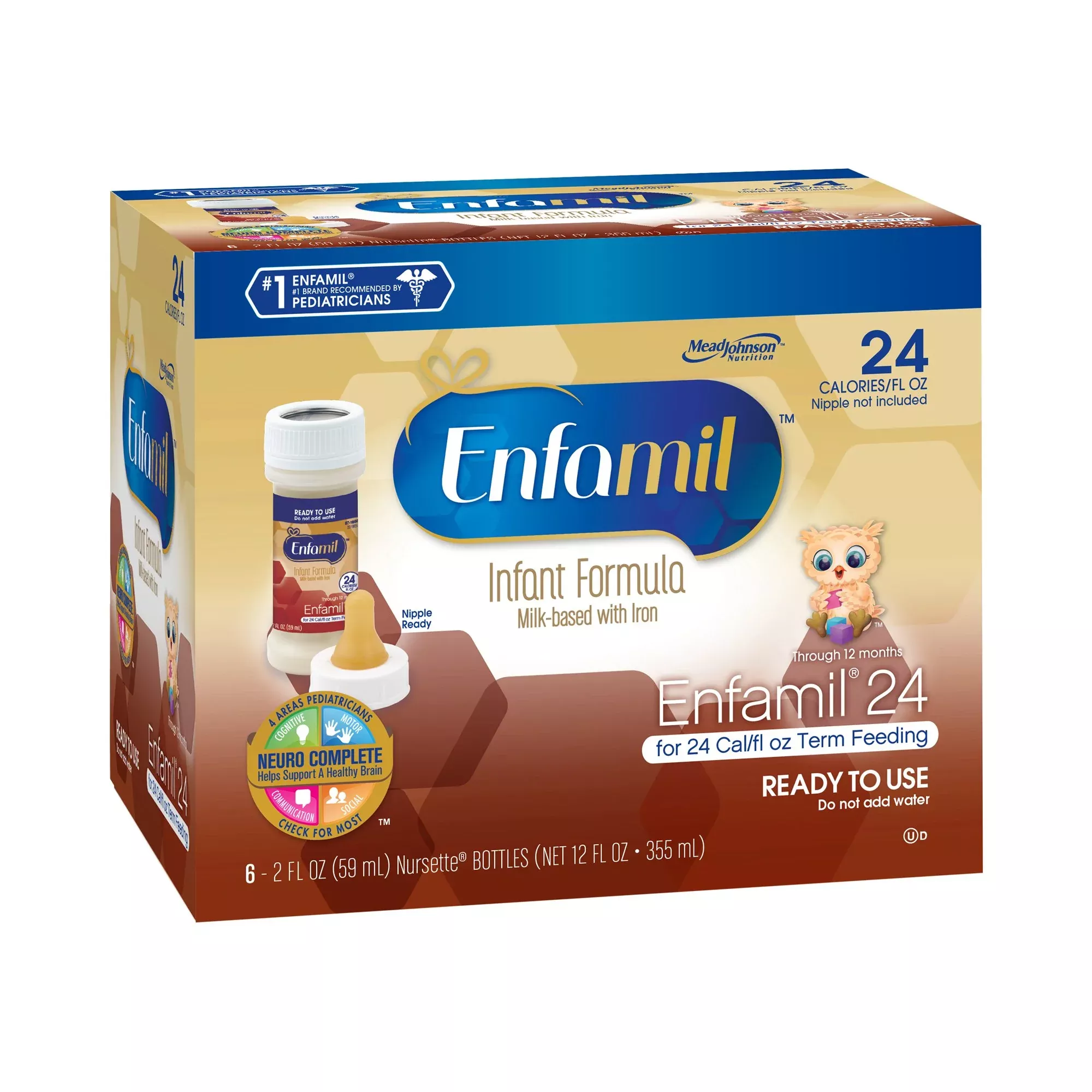 Enfamil 24 Ready to Use Infant Formula, 2-ounce bottle