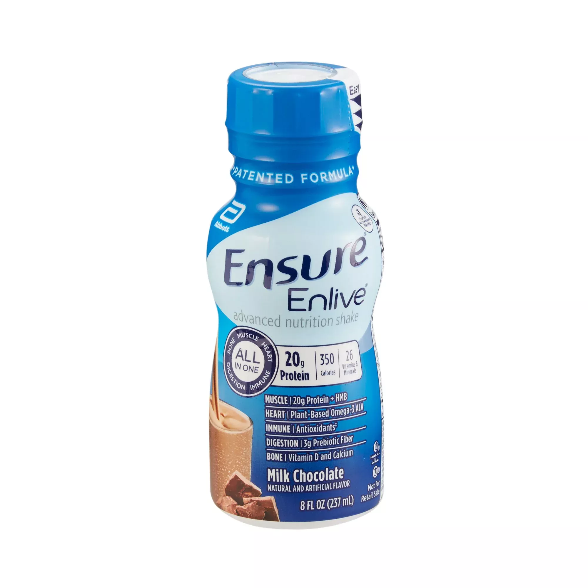 Ensure Enlive Chocolate Advanced Nutrition Shake, 8-ounce bottle
