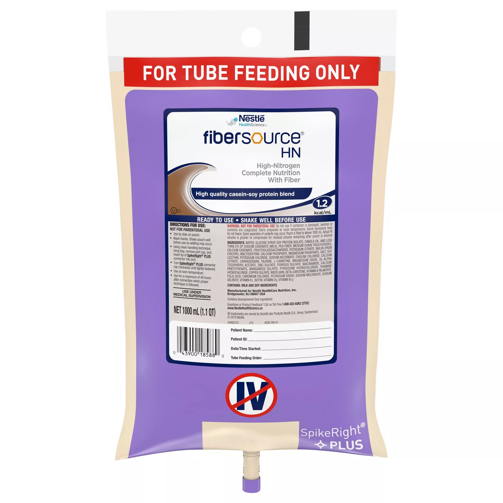 Fibersource HN Ready to Hang Tube Feeding Formula