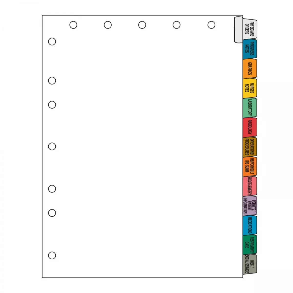 Filepro Chart Divider Side Tab Position #1-13 1/13 Cut 13 Titles | Universal Set | Mylar Reinforced Tab White 100# White 8-1/2"X11" - 23 Per Box