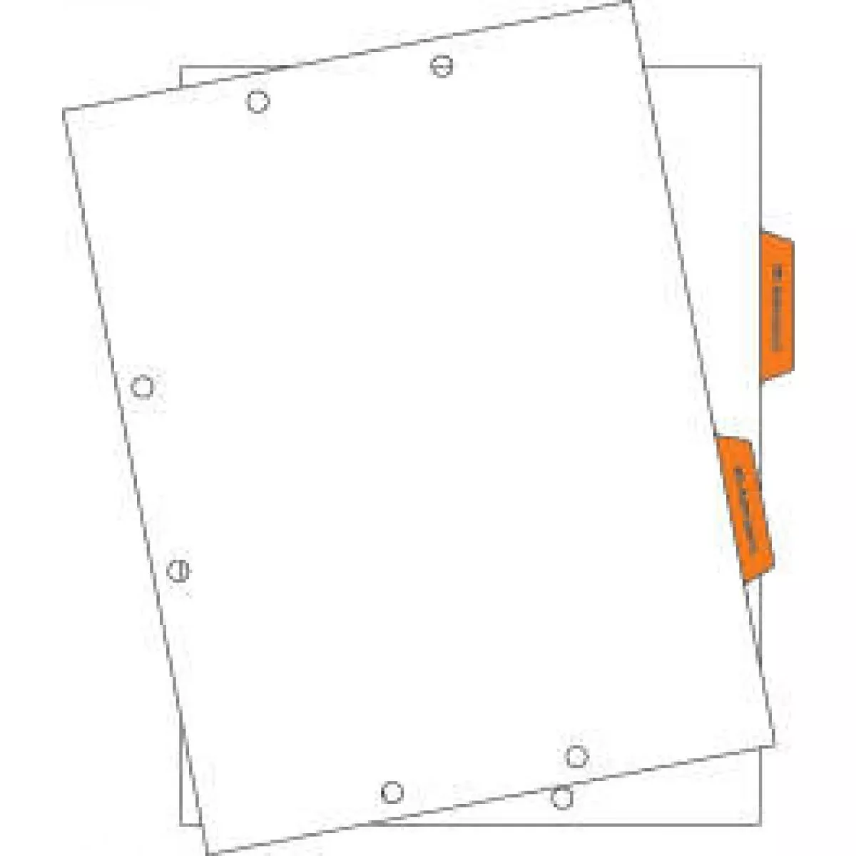 Filepro Chart Divider Side Tab Position #2 Or #4 "4Th Admission/7Th Admission" 1/5 Cut Mylar Reinforced Tab Orange 100# White 8-1/2"X11" - 300 Per Box