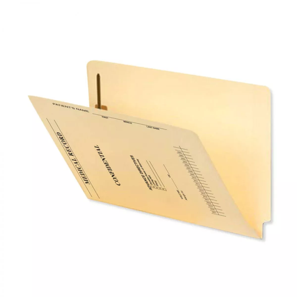 Filepro End Tab Folder Fastener # 1 11Pt Manila Printed Flush Front 12-1/4"X9-1/2" 2Ply 250 Per Case