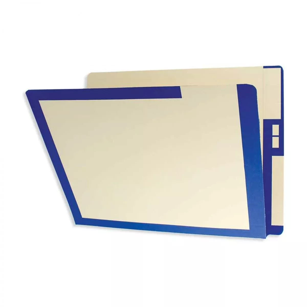 Filepro End Tab Folder Fastener # 1&3 14Pt Manila Blue Border Flush Front 9-1/2"X12-1/4" 2Ply 250 Per Case