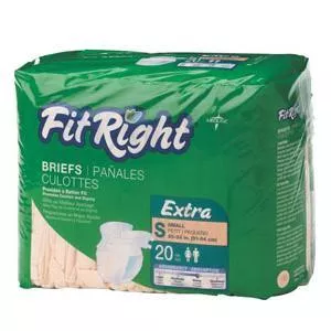 FitRight Extra Cloth-Like Brief, Small 20"-33"
