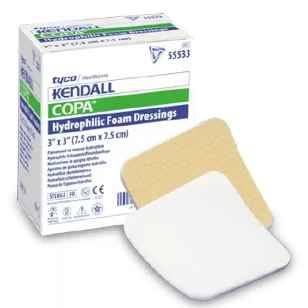 Foam Dressing Kendall™ 3 X 3 Inch Square Non-Adhesive without Border Sterile