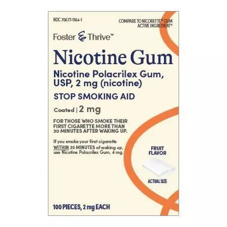 Foster & Thrive Nicotine Polacrilex Gum - Stop Smoking Aid