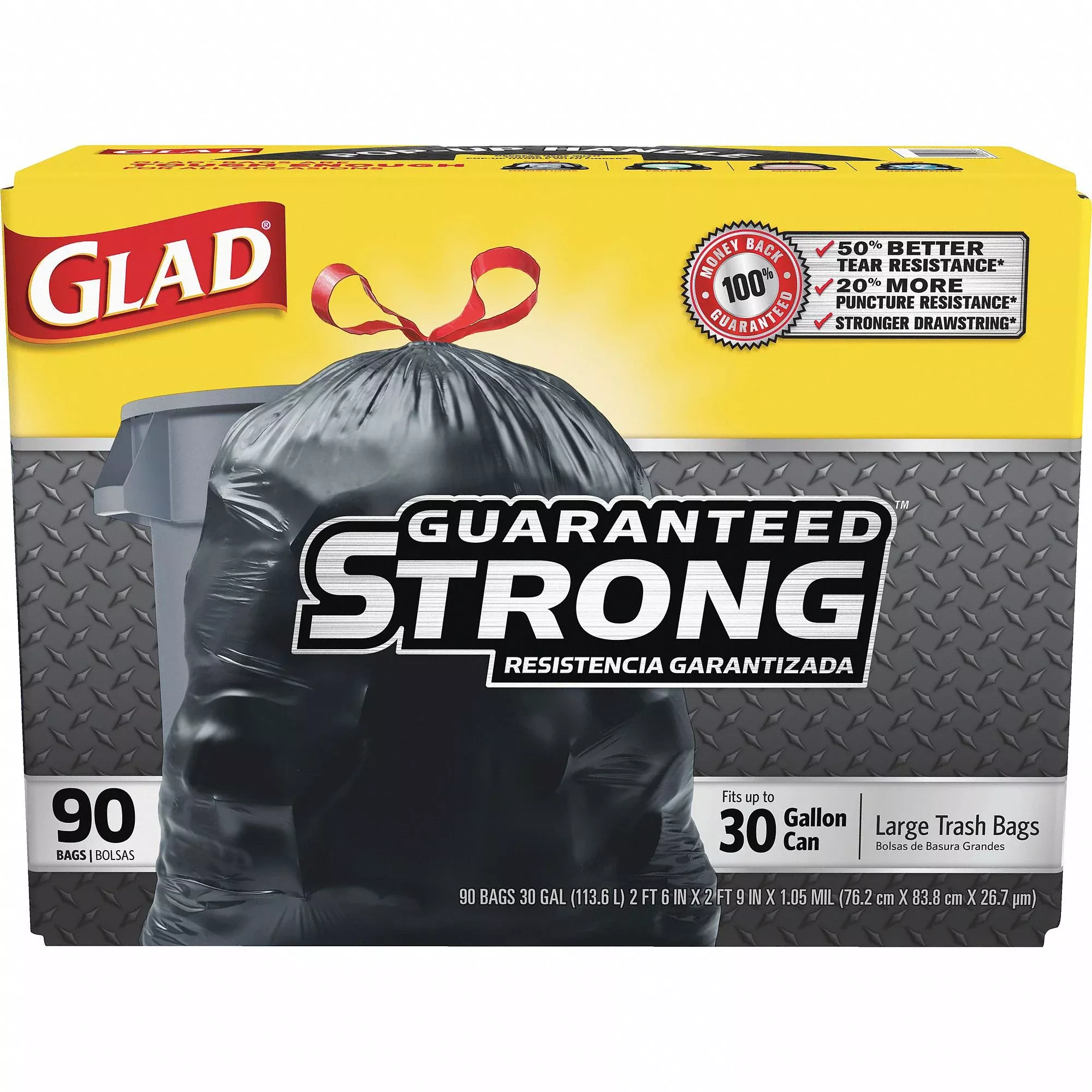 Glad Trash Bag, Black, 30-gallon capacity