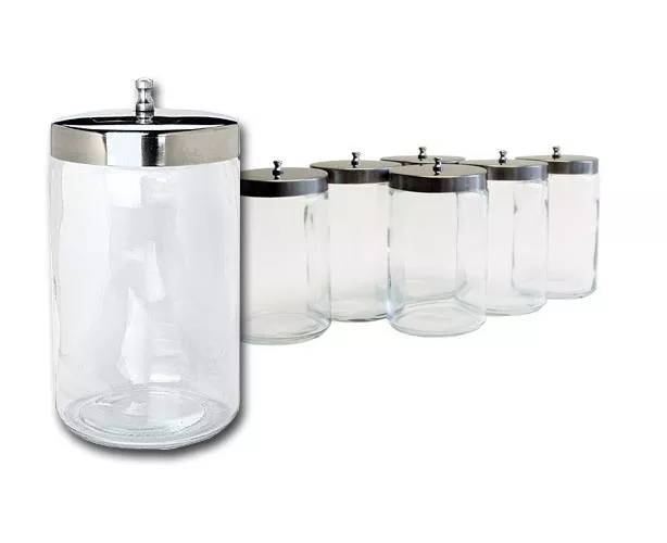 Glass Sundry Jars with Stainless Steel Covers
