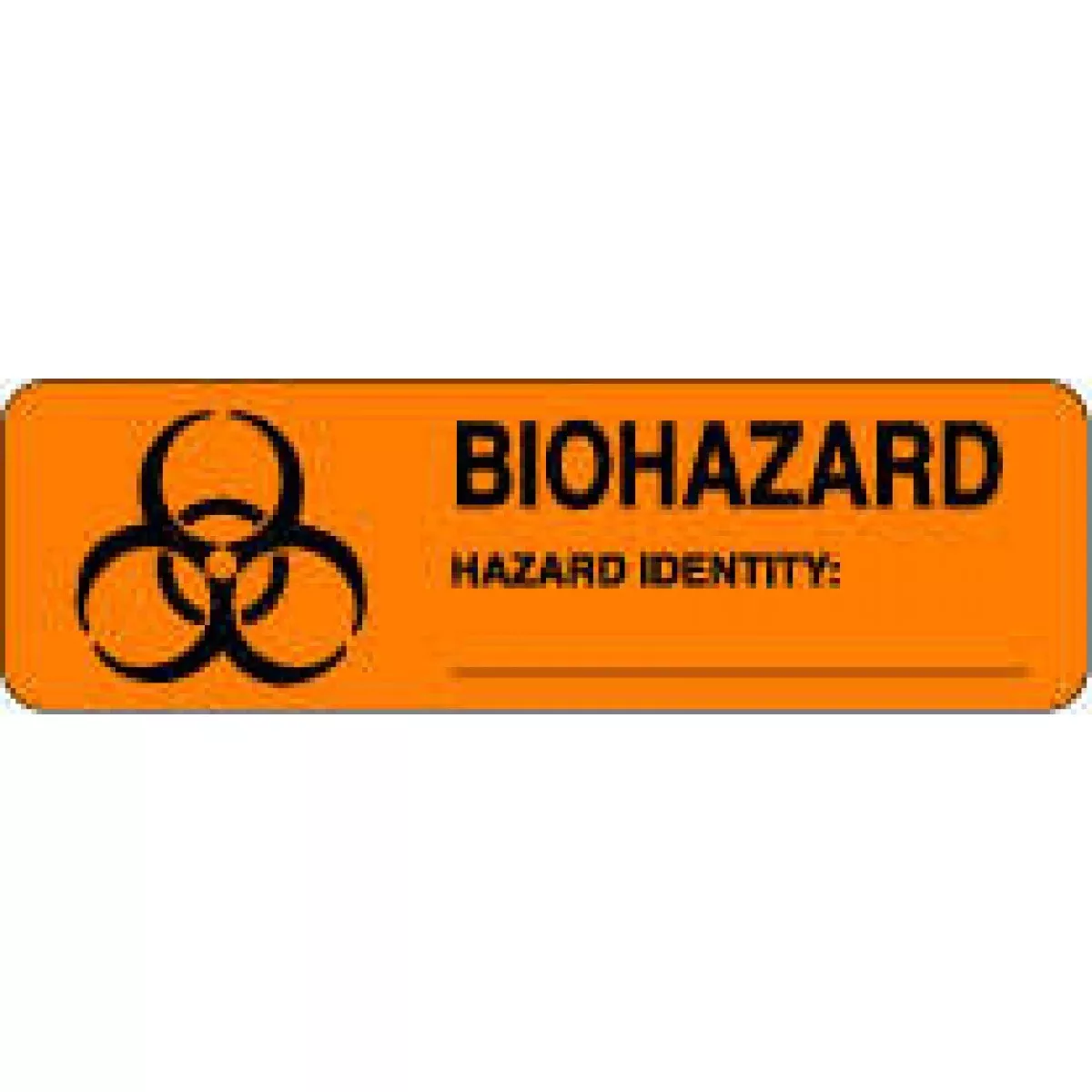 Hazard Label (Paper, Permanent) Biohazardhazard 2 7/8" X 7/8" Fluorescent Orange - 1000 Labels Per Roll